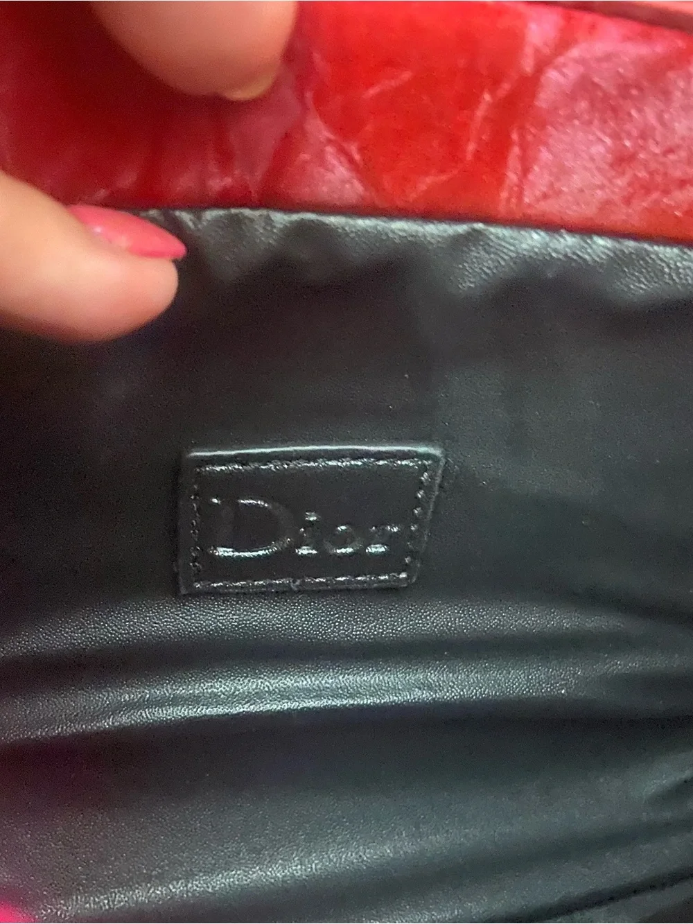 Luxe’ Red Quilted Crossbody with Studded Logo Pattern